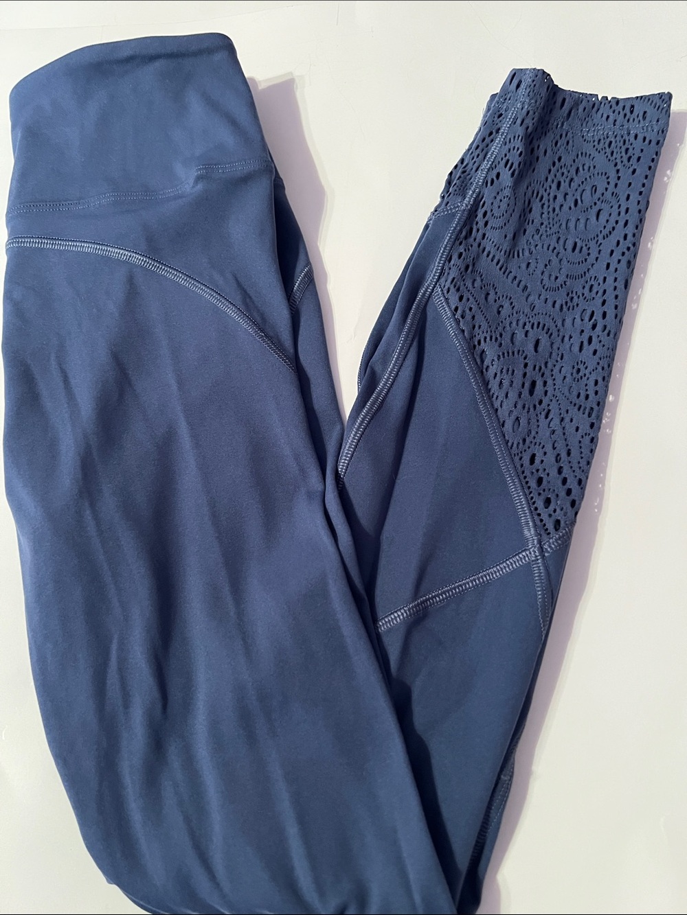 PINK Victoria's Secret Navy Blue Lace-Panel Leggings Size XS